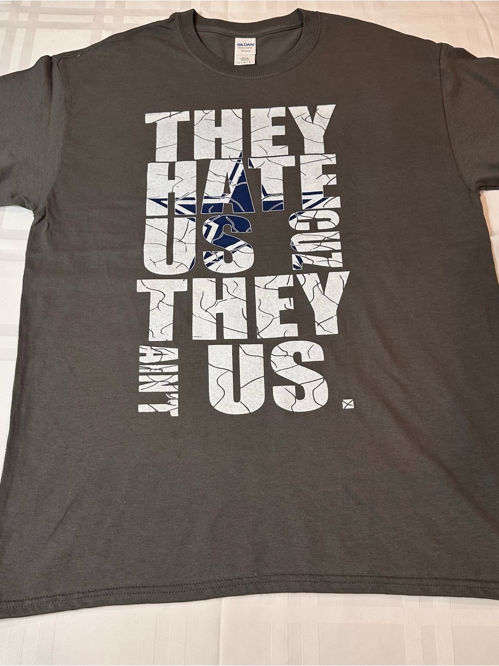 Dallas Cowboys "They Hate Us 'Cuz They Ain't Us" Tee Shirt Gray Size Large NWOT